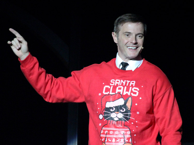 Christopher James performs during a Branson show at Christmas.