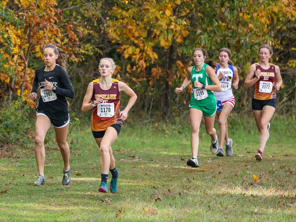Runners compete in the Class 2 District 2 cross-country meet on Saturday in Clever, Missouri