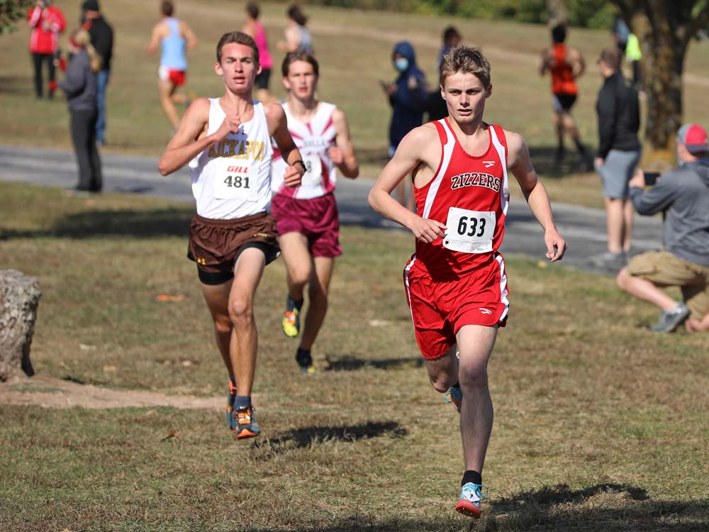Runners participate in the Ozark Conference cross country championships on October 17, 2020, in Springfield, Missouri.